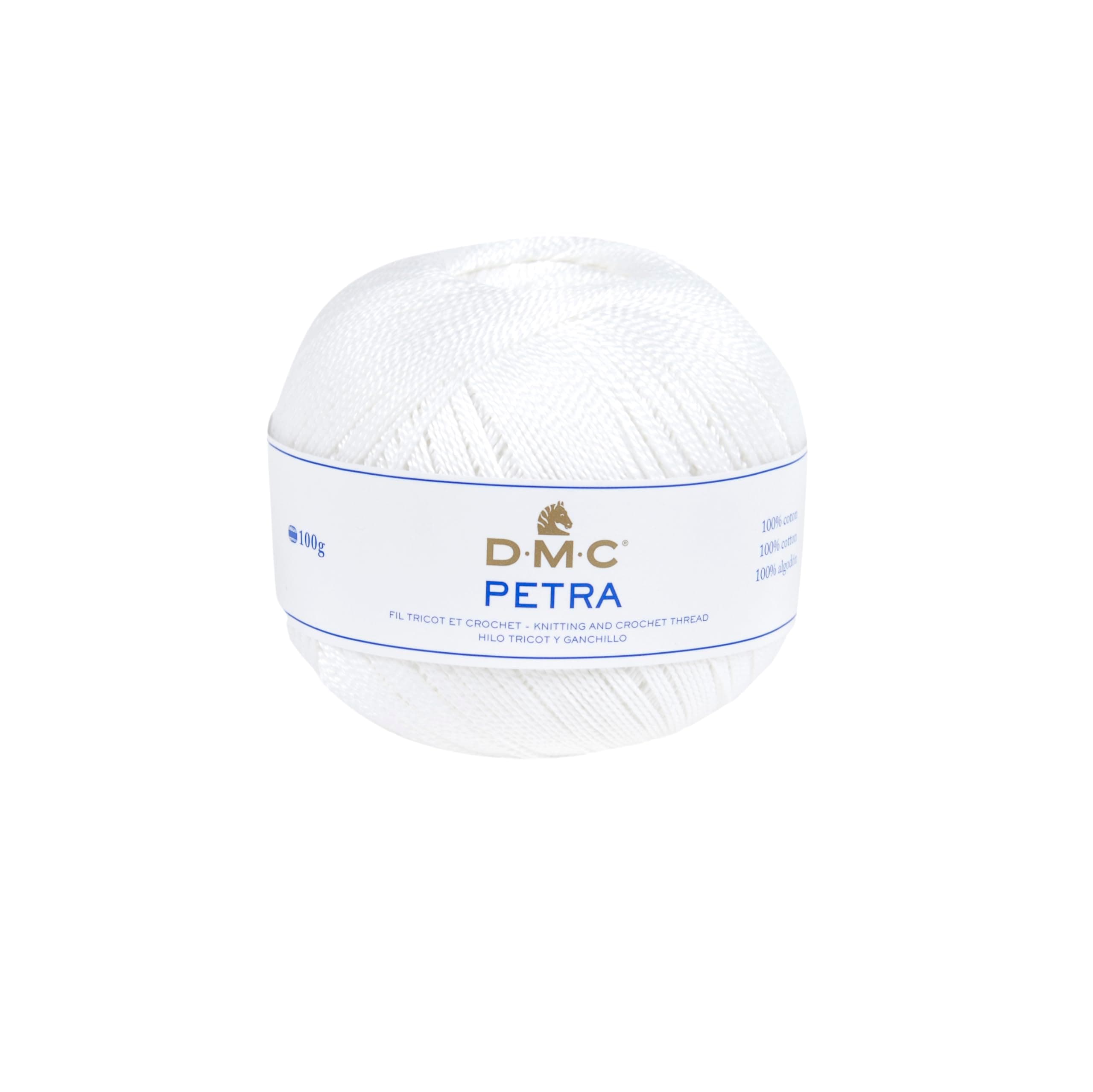 DMC 993A-5-B5200 Häkelgarn, Cotton, #B5200 Weiss, 9x9x8 cm, 400
