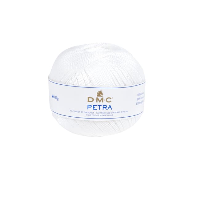 DMC 993A-5-B5200 Häkelgarn, Cotton, #B5200 Weiss, 9x9x8 cm, 400