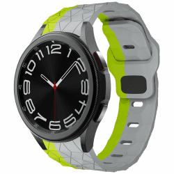 Robustes Armband für Samsung Galaxy Watch 7/6/5/4 Armband 44mm 40mm/Watch 6 Classic 47mm 43mm/Watch 5 45mm/Watch 4 Classic 46mm 42mm/FE,Sport Silikon Kein Zwischenraum Band für Samsung Watch 6 5 4 7 13-Grau Grün Samsung Galaxy Watch 7 6 5 4 FE