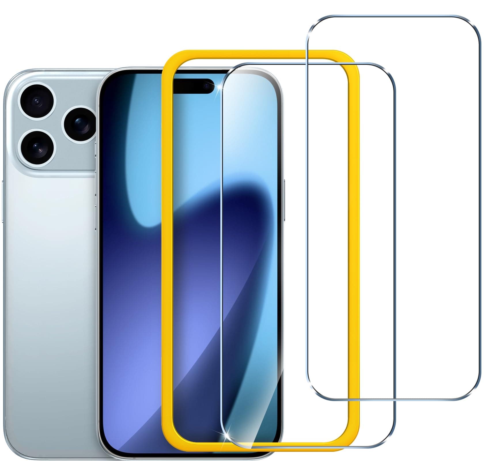ivoler 2 Stück Schutzfolie für 17 Pro, Panzer Schutz Glas für iPhone Folie Displayschutz mit Einfaches Installationswerkzeug, 9H Härte, HD Klar, Anti-Kratz, Anti-Bläschen, Anti-Stoßfest Phone 17 Pro