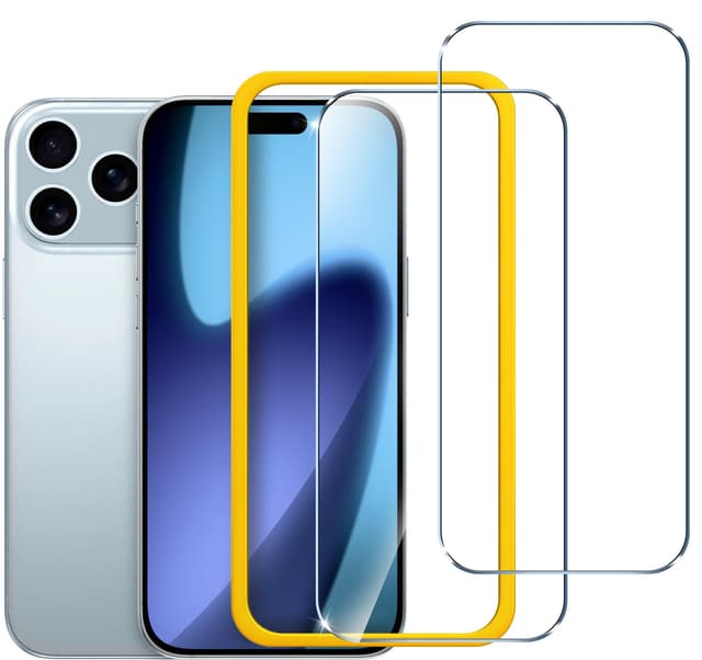ivoler 2 Stück Schutzfolie für 17 Pro, Panzer Schutz Glas für iPhone Folie Displayschutz mit Einfaches Installationswerkzeug, 9H Härte, HD Klar, Anti-Kratz, Anti-Bläschen, Anti-Stoßfest Phone 17 Pro
