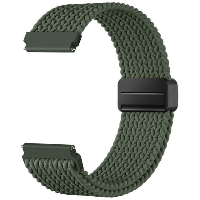 Mastten 20mm Elastisch Geflochten Magnet Armband Kompatibel mit Samsung Galaxy Watch 7 Armband 40mm - Galaxy Watch 6 5 4 40mm 44mm Band, Nylon Sport Armbänder für Damen Herren, Armee Grün 20mm Armee Grün