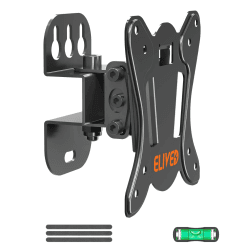 ELIVED Monitor Halterung TV Wandhalterung Schwenkbar Neigbar für die meisten 13-30 Zoll Flach & Curved LED, LCD, OLED, Plasma TVs bis zu 15kg mit VESA 75x75/100x100mm, EV028-DE