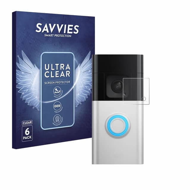 Savvies 6 Stück Schutzfolie für Ring Battery Video Doorbell Pro Displayschutz-Folie Ultra-Transparent