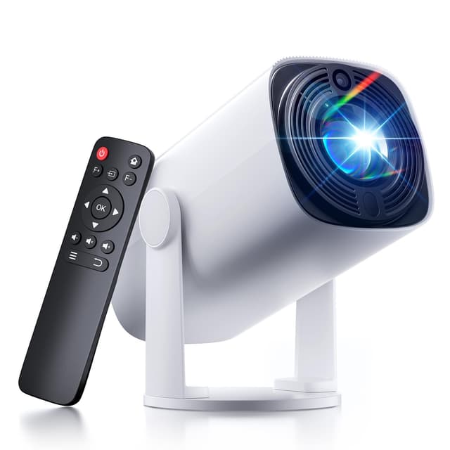 Mini Beamer 1080P Unterstützt - SOOMFON Kleiner Beamer Handy mit Bluetooth, Auto Trapezkorrektur Elektrischer Fokus, Tragbarer Projektor Kompatibel für iPhone/Tablet/Laptop/TV Stick/HDMI/USB
