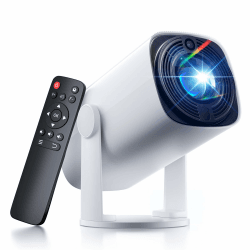 Mini Beamer 1080P Unterstützt - SOOMFON Kleiner Beamer Handy mit Bluetooth, Auto Trapezkorrektur Elektrischer Fokus, Tragbarer Projektor Kompatibel für iPhone/Tablet/Laptop/TV Stick/HDMI/USB