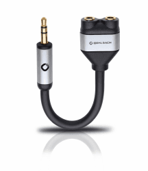 Oehlbach i-Connect J-AD Mobiler Y-Adapter, 3,5 mm Klinke auf 2 x 3,5 mm Klinke - schwarz 3,5 mm Schwarz