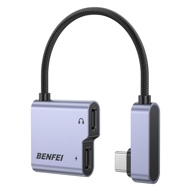 BENFEI USB C Splitter 1 in 2 Out Dual USB C Audio buchsen Adapter mit 60W Schnellladung, Typ C Audio kopfhörer, kompatibel mit iPhone 16/16 Pro/Pro Max, Samsung Galaxy S25/S24/S23, iPad Pro, Pixel 9