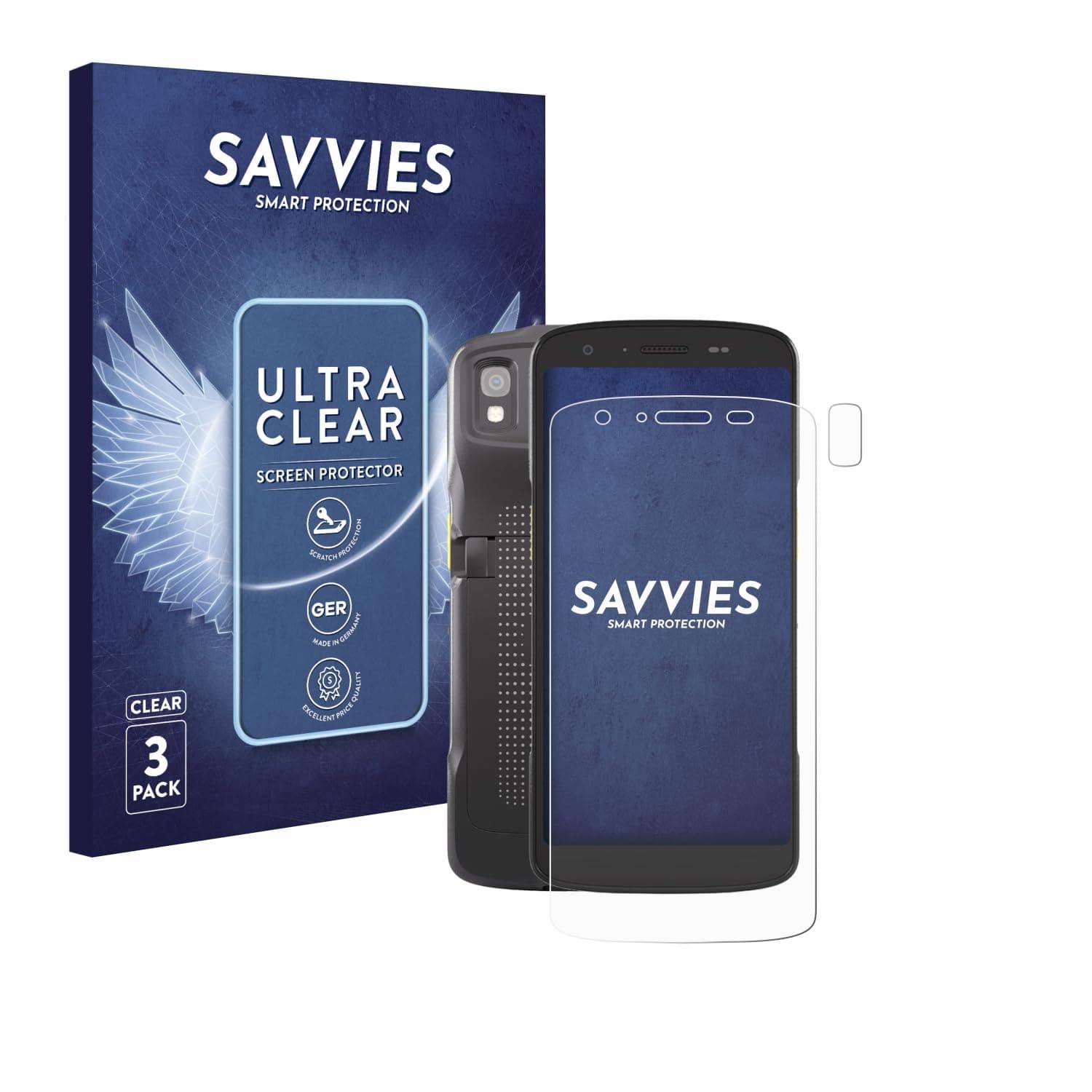 Savvies 6 Stück Schutzfolie für Zebra TC22 (Display+Kamera) Displayschutz-Folie Ultra-Transparent