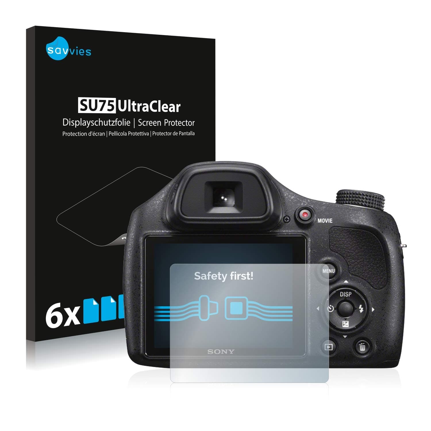 Savvies 6 Stück Schutzfolie für Sony Cyber-Shot DSC-H400 Displayschutz-Folie Ultra-Transparent