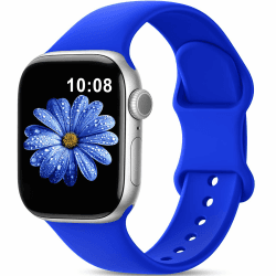 AMSKY Silikon Sport Armbänder Kompatibel mit Apple Watch Armband 40mm 42mm 46mm 44mm 45mm 41mm 38mm, Damen Herren Weiche Wasserdicht Gummi Band für iWatch Series 10 9 8 7 6 5 4 3 2 1 Se, Blau (S10 42mm)+(38mm/40mm/41mm) G Blau