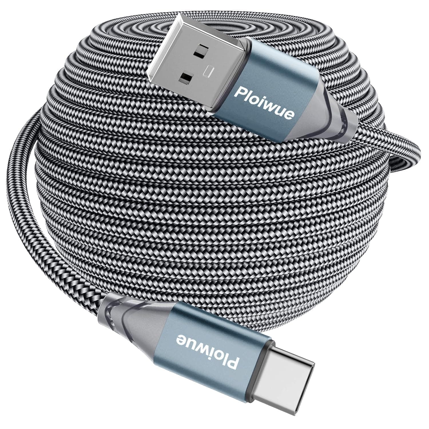 Extra Long USB C Cable 5M, PS5 Controller Charging Cable Braided USB Type C Charger Cable Compatible with Samsung Galaxy S20/S10/S9, Huawei, PS5,Xbox Series X/S Controller, Switch Pro Controller etc. Grey 5M