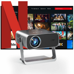 [Netflix-zertifizierter & AI-Auto-Fokus] XuanPad Beamer mit WiFi & Bluetooth 30000L 1080P Projektor 210° drehbarer Stand, Automatische Keystone-Korrektur, Staubentfernungs- und Wärmeableitungsdesign B-Netflix & 30000L(Neuestes Modell)