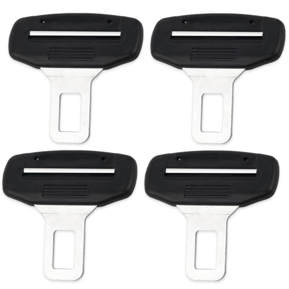 HTGWCG Anschnaller Adapter Gurtstecker Auto 4PCS Car Seat Belt Clip Anschnaller Adapter Auto Auto Belt Buckle Car Seat Belt Clip Autogurt Stecker for Most Cars and Trucks (Silber) Schwarz