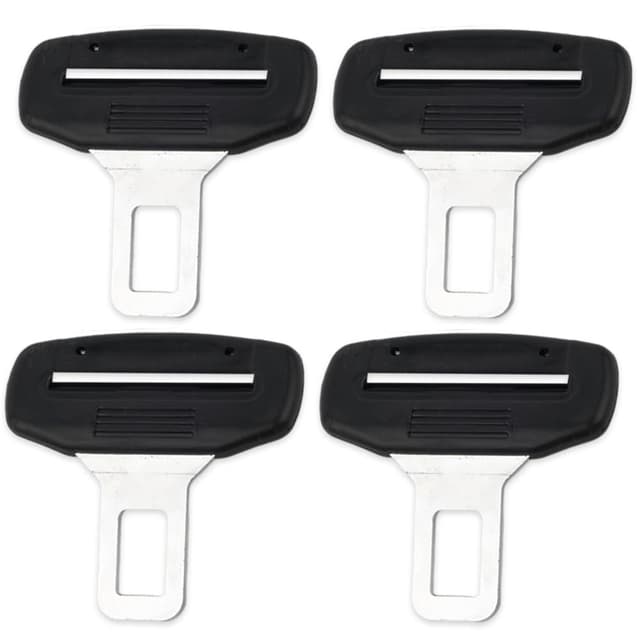 HTGWCG Anschnaller Adapter Gurtstecker Auto 4PCS Car Seat Belt Clip Anschnaller Adapter Auto Auto Belt Buckle Car Seat Belt Clip Autogurt Stecker for Most Cars and Trucks (Silber) Schwarz