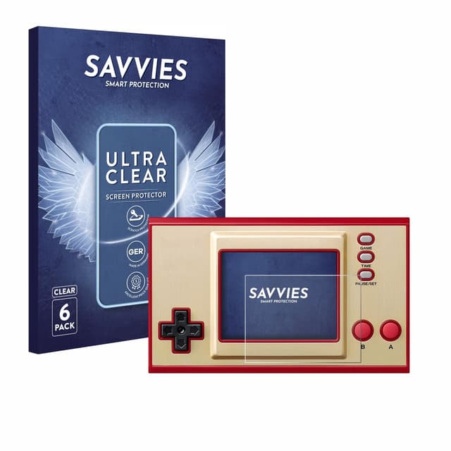 Savvies 6 Stück Schutzfolie für Nintendo Game & Watch The Legend of Zelda Displayschutz-Folie Ultra-Transparent