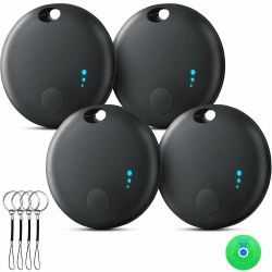 Air Tracker Tags Smart Tag, Air Tag Schlüsselfinder 4er, Bluetooth Tracker Kompatibel mit Apple Wo ist? APP(Nur iOS), Finde und behalte Deine Sachen im Blick:Schlüssel,Geldbörsen,Gepäck (Schwarz)