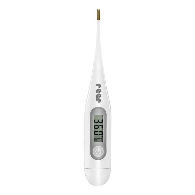 reer ClassicTemp Digitales Fieberthermometer, Messzeit 20 Sekunden, vergoldete Spitze, für die ganze Familie