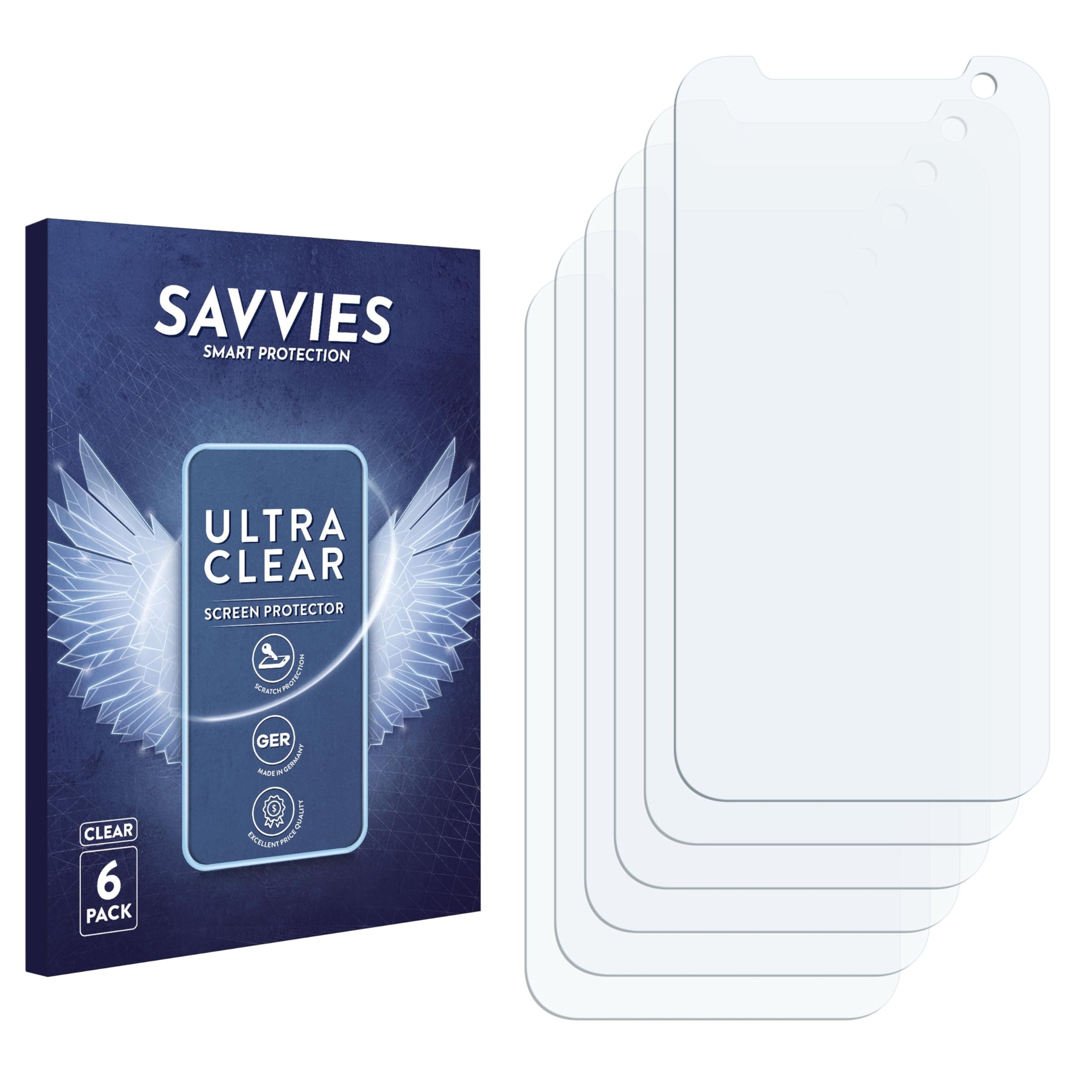 Savvies 6 Stück Schutzfolie für HTC Desire 310 Displayschutz-Folie Ultra-Transparent