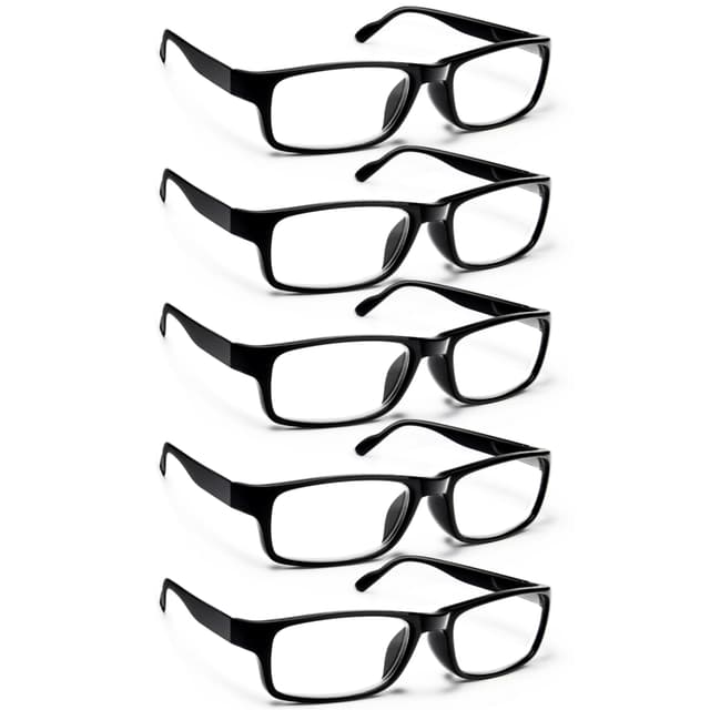 Gaoye 5 pack Lesebrillen herren/damen mit blaulichtfilter Brille Lesehilfe für Damen Herren Schwarz 2 x