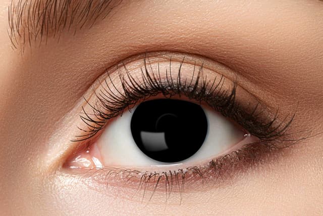 Zoelibat Eyecatcher 84063141-595 - Farbige Kontaktlinsen, 1 Paar, für 12 Monate, schwarz, Halloween, Karneval, Fasching schwarze Hexe
