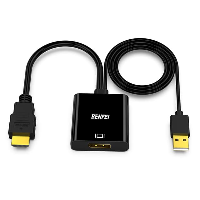 BENFEI HDMI Computer auf Displayport Monitor Adapter 4K@60Hz / 2K@144Hz / 1080P@165Hz, Unidirektional aktive HDMI zu Displayport Konverter mit Audio, für Laptop/Xbox 360 ABS-Schwarz