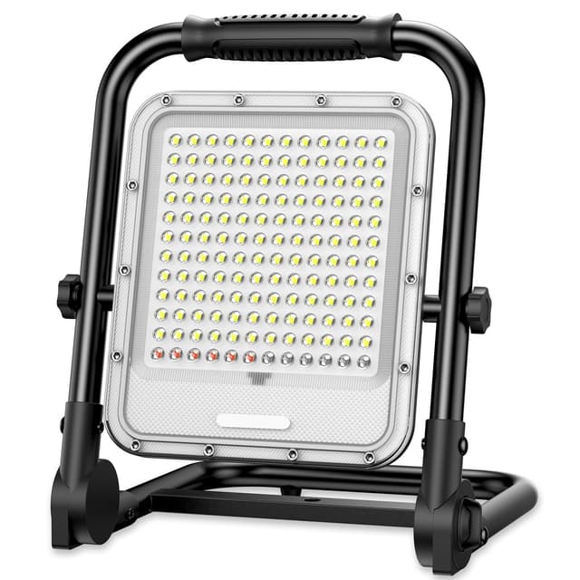 JADIDIS 400W Led Baustrahler Akku 4 Modi Arbeitsleuchte 42000LM 32000mAh USB-Wiederaufladbar mit 132*COB-Chips, IP66 Wasserdicht Led Strahler, Campinglampe Tragbar für Werkstatt oder Baustelle, Garage