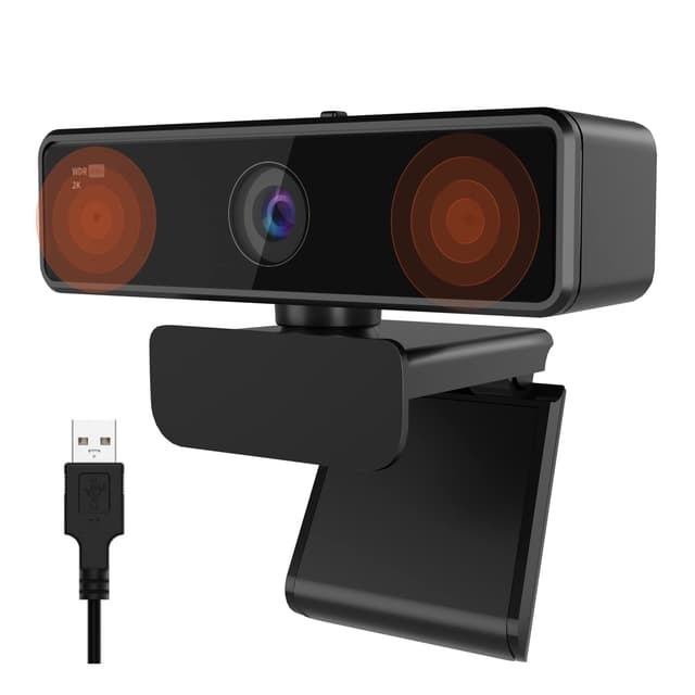 Nuroum V11 Webcam mit Mikrofon für PC, Full HD 1080P/60fps, 1440P/30fps, Rauschunterdrückung/90°Weitwinkel/Abdeckung/Lichtkorrektur, 2K Webcam USB Plug&Play für Mac/Laptop Zoom/Teams V11-1080P