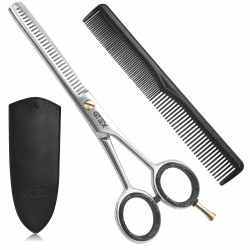 GTEX Effilierschere Friseur - Professionelles Ausdünnschere Haare - 6,5 Zoll Haarschneideschere - Hair Thinning Scissors - Haarschere für Männer, Erwachsene, Frauen Effilierschere - Silber