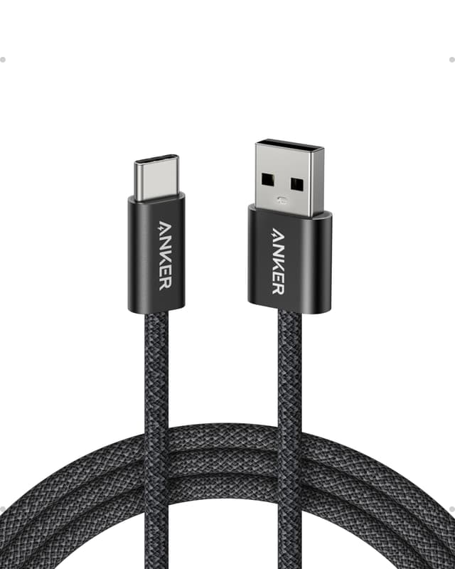 Anker Zolo USB auf USB-C Kabel 1,8m, nahtlose CarPlay-Verbindung, geflochtenes USB-C Ladekabel für Schnellladen, Premium-Design mit schlankem Stecker, Für iPhone 16/15 Serie, iPad Pro, und mehr 1,8m Schwarz