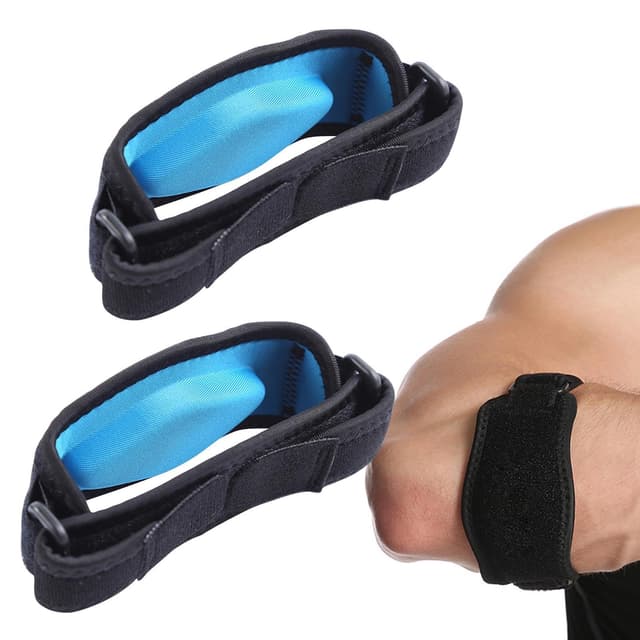 Jiakalamo 2 Stück Ellenbogenbandage Männer Damen,Ellenbogenbandage Für Tennisarm,Einstellbare Kompression Bandage mit EVA-Futte,Ellenbogen Bandage für Schmerzlinderung Muskel, Ellenbogenstütze schwarz blau