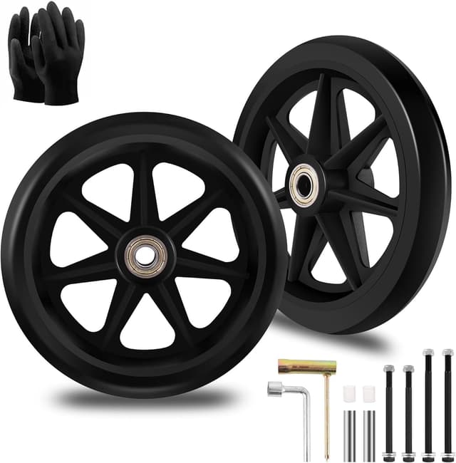 2 Stück 150mm Solide Ersatzräder - Umweltfreundliches Gummimaterial,Verschleißfeste PU-Reifen - Easy to Install, Compatible with Most Models(Expand) Expand 6 inch