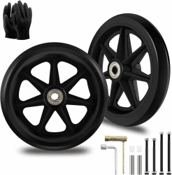 2 Stück 150mm Solide Ersatzräder - Umweltfreundliches Gummimaterial,Verschleißfeste PU-Reifen - Easy to Install, Compatible with Most Models(Expand) Expand 6 inch