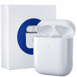 Kabelloses Ladecase Kompatibel mit Airpods 1 und 2 Generation,Wireless Charging Case Original Ersatz Replacement,Bluetooth Pairing Sync Button White