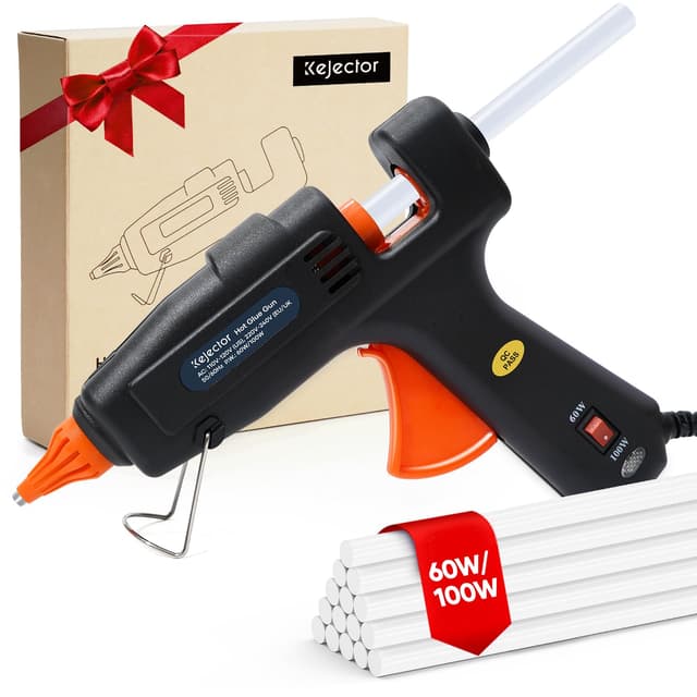 100W Heißklebepistole, Klebepistole mit Groß Heißklebestiften 15 Stück 11x 220mm, 60/100W Heissklebepistole, Klebepistole für Schule Basteln Heimwerken Kunst schnelle Reparaturen zu Hause 60/100W Heißklebepistole