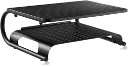 suptek Monitorstände, Monitorstnder Riser für Computer, Laptop, Drucker, Notebook und alle Flachbildschirme mit belüfteter Metallplattform und 4 Zoll Höhe unter der Aufbewahrung (160 mm (H)) MST002 160mm(H)