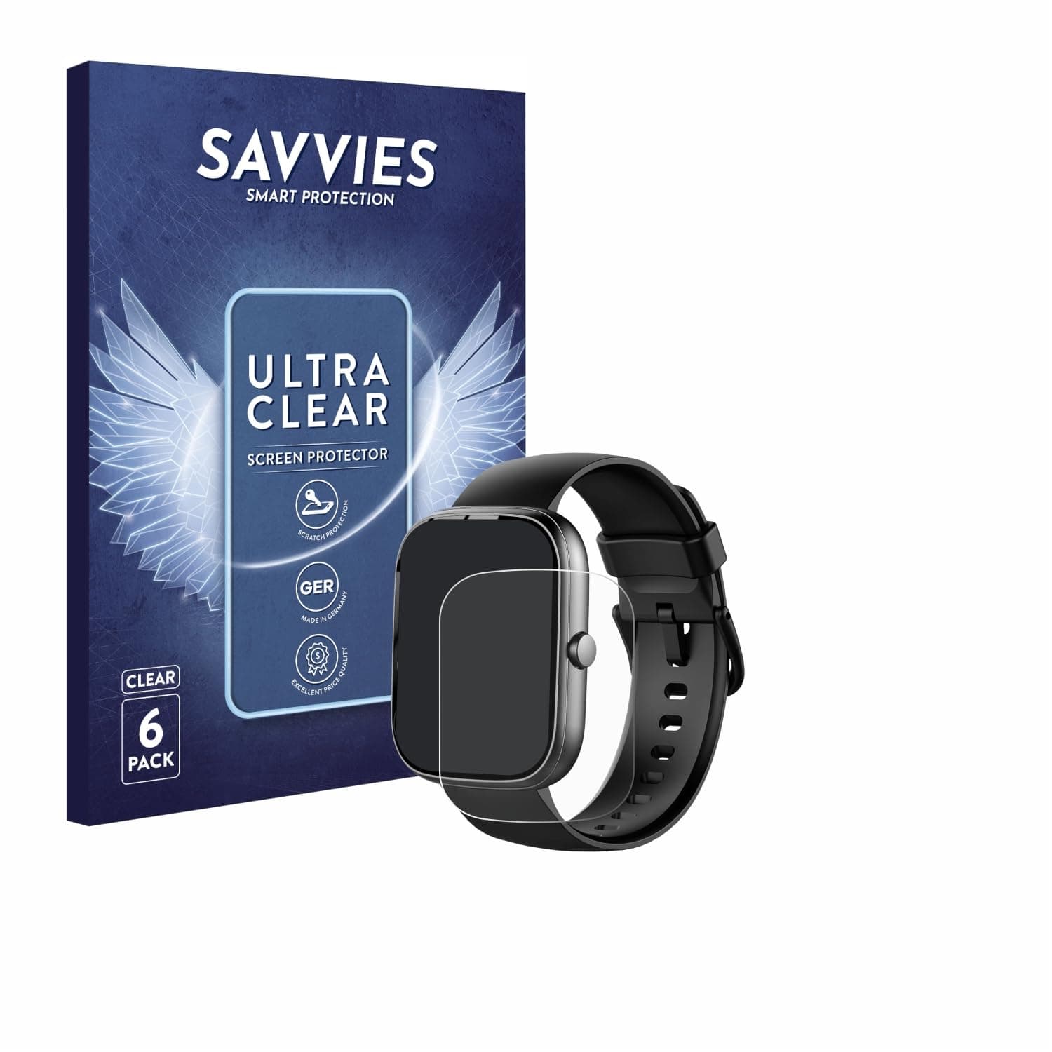 Savvies 6 Stück Schutzfolie für Uaue T60 1.91" Displayschutz-Folie Ultra-Transparent