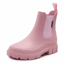 DRECAGE Gummistiefel Damen Wasserdicht Stiefel Damen Halbhoch Ankle Chelsea Boots Stylisch Stiefeletten mit Rutschfest Sohle