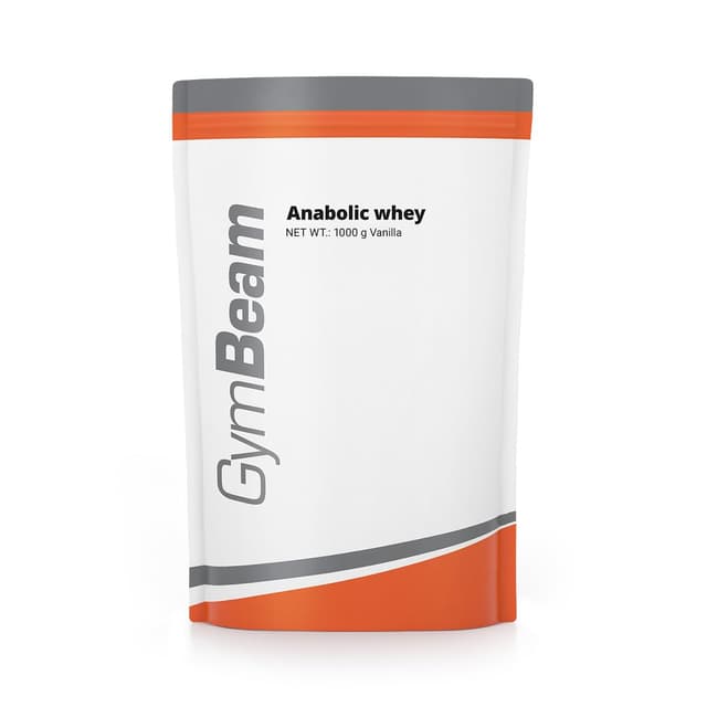 GymBeam Anabolic Whey Protein Pulver - Mehrkomponenten-Proteinpulver mit Molkenproteinkonzentrat (WPC) und Kasein, angereichert mit Kreatinmonohydrat und Glutaminpeptiden, 1000 g Vanille Vanille 1000 g