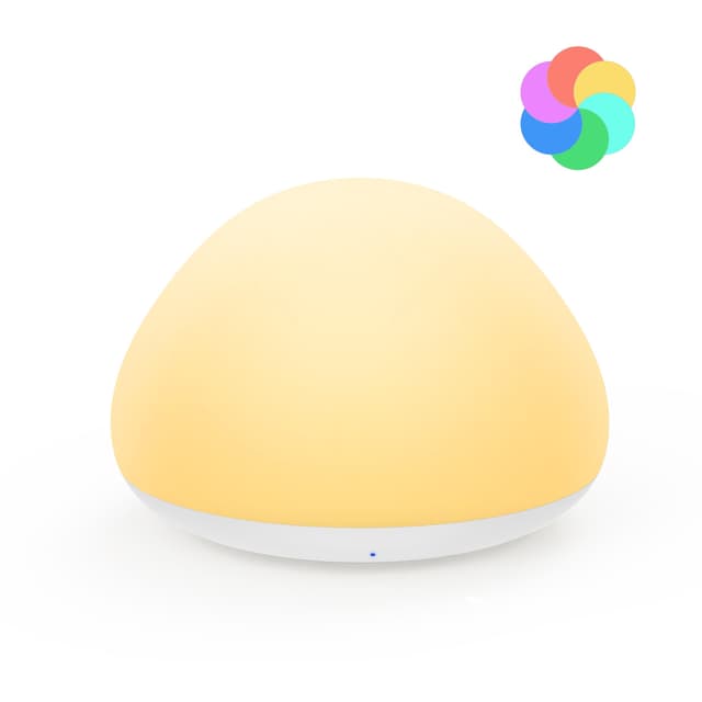 JolyWell Nachtlicht Kinder, RGB Silikon Stilllicht Nachttischlampe, USB Wiederaufladbar, Mit Timer Dimmbar Touch Kinderbett Nachtlicht, Kinder Schlafzimmer Dekor Kinder Geschenke Weiß