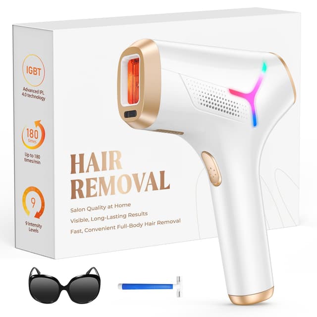 Haarlosy IPL Geräte Haarentfernung Laser für Frauen und Männer, zu Hause IGBT Schmerzfreies IPL Haarentfernungsgerät für Schnelleres Ergebnis, für Gesicht, Bikinizone, Achseln, Körper, Gold
