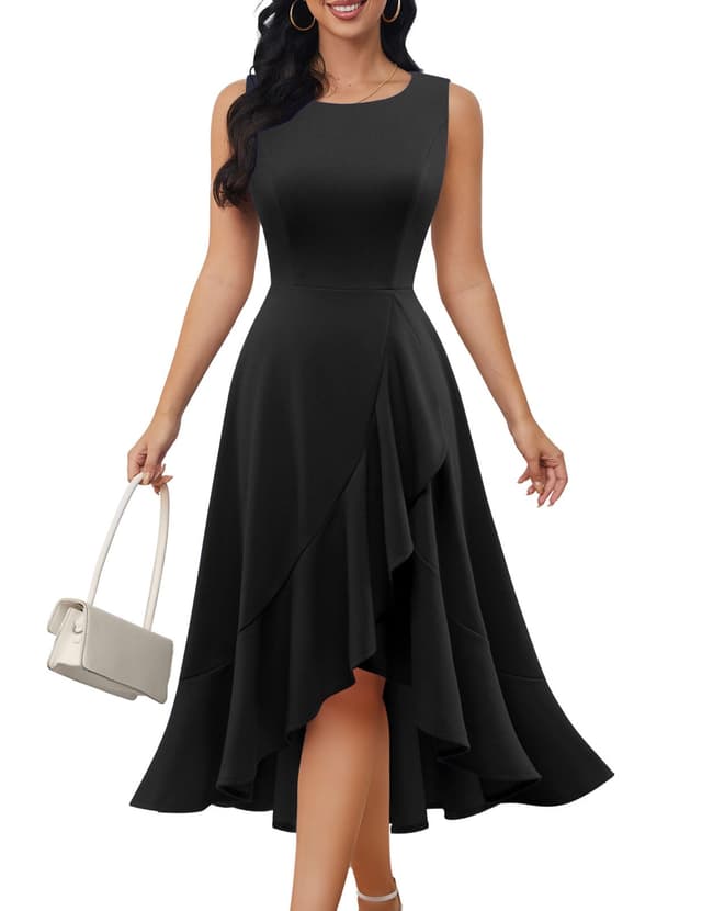 DRESSTELLS Damen Samt Pailletten Cocktailkleid für Hochzeitsgäste, glitzerndes Winterurlaub, Party, Abendkleid M Schwarz