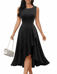 DRESSTELLS Damen Samt Pailletten Cocktailkleid für Hochzeitsgäste, glitzerndes Winterurlaub, Party, Abendkleid M Schwarz