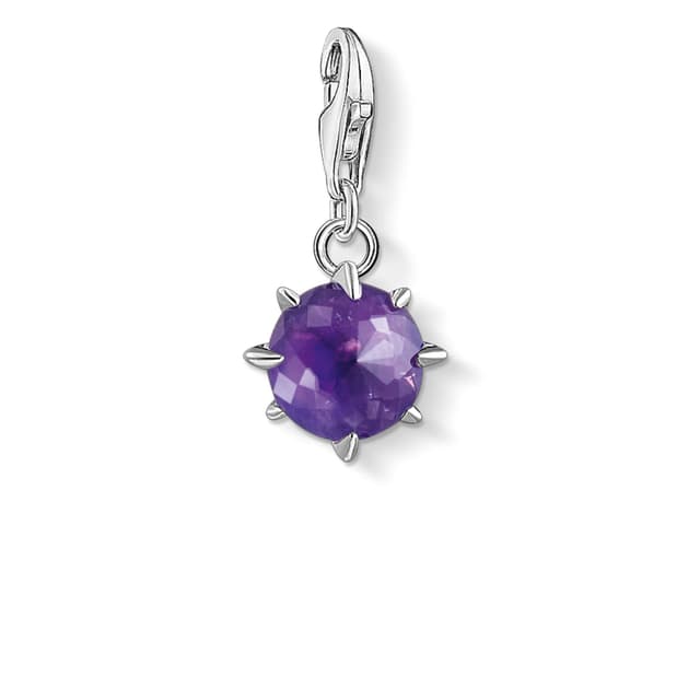 Thomas Sabo Damen Charm-Anhänger Geburtsstein Charm Club 925 Sterling Silber 1792-169-13 Lila