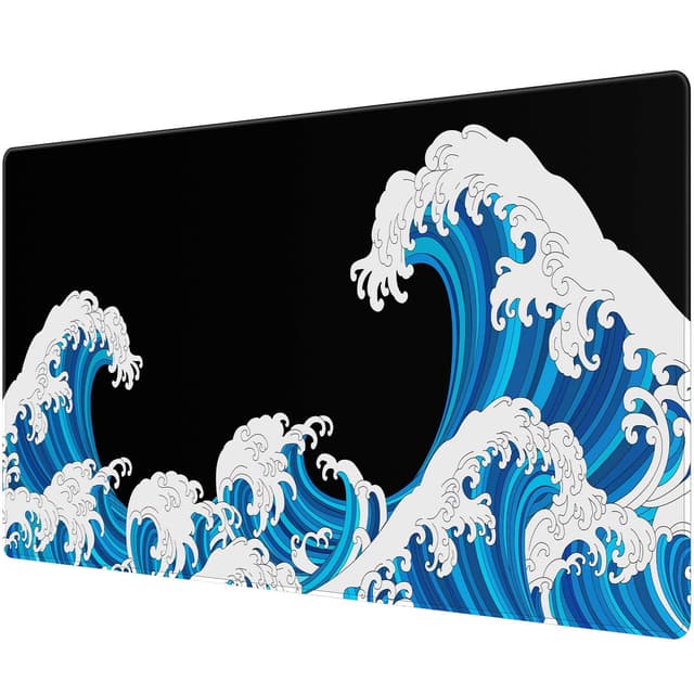 Anpollo Mauspad XXL Gaming, 900x400 mm Mousepad, Gamer Mouse Pad, Wasserdicht Tischunterlage mit rutschfeste Gummibasis – Schwarz Weiß Type17