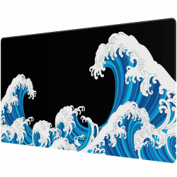 Anpollo Mauspad XXL Gaming, 900x400 mm Mousepad, Gamer Mouse Pad, Wasserdicht Tischunterlage mit rutschfeste Gummibasis – Schwarz Weiß Type17
