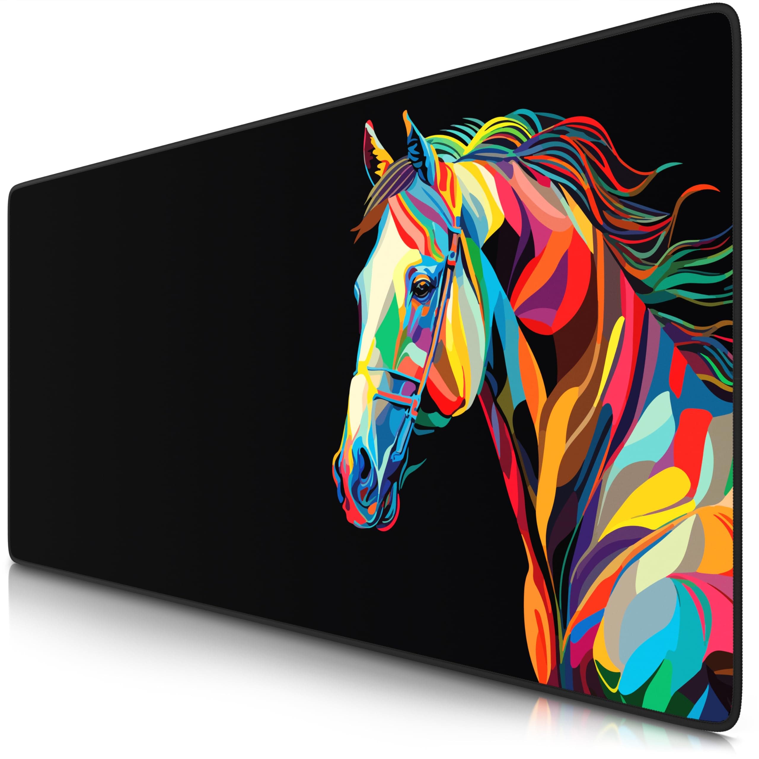 TITANWOLF - XXL Speed Gaming Mauspad 900 x 400mm - XXL Mousepad - Tischunterlage Large Size - verbessert Präzision und Geschwindigkeit - Colour Horse