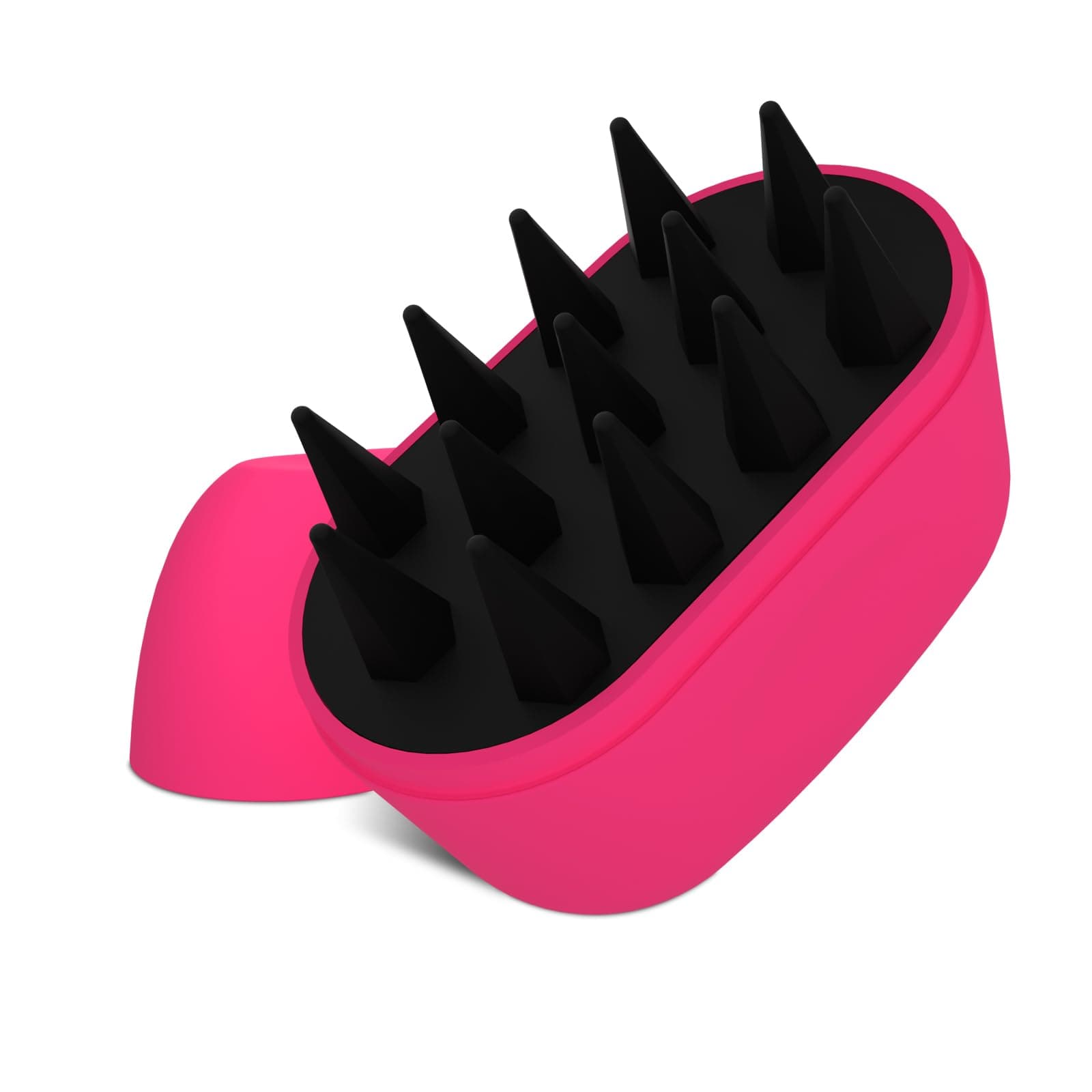 Shampoo Bürste Haar Kopfhaut Massager Haarwachstum, Kopfhaut Scrubber mit weichen Silikonborsten für Haarwachstum und Schuppen Entfernung, Haarbürste für Kopfhaut Peeling (ROSE RED)