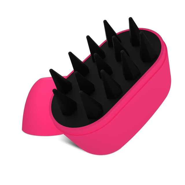 Shampoo Bürste Haar Kopfhaut Massager Haarwachstum, Kopfhaut Scrubber mit weichen Silikonborsten für Haarwachstum und Schuppen Entfernung, Haarbürste für Kopfhaut Peeling (ROSE RED)