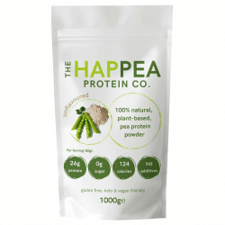 HAPPEA 1 kg Hochwertiges Vegan Erbsenprotein Pulver - 85% Protein - Veganes Proteinpulver, Geschmacksneutral, Ohne Zucker, Ideal für Muskelaufbau & Diät, Hoch Löslich, 100% GVO-frei Geschmacksneutral 1 KG